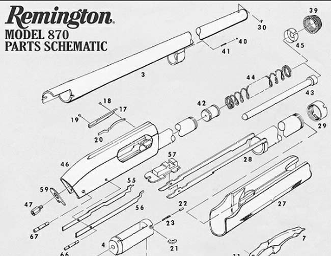 Remington 1100 Schematic Drawing